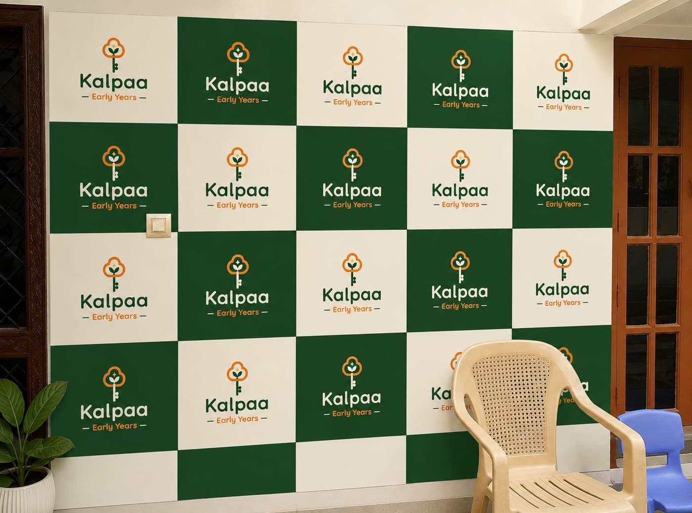 The Kalpaa backdrop set up for a centre event