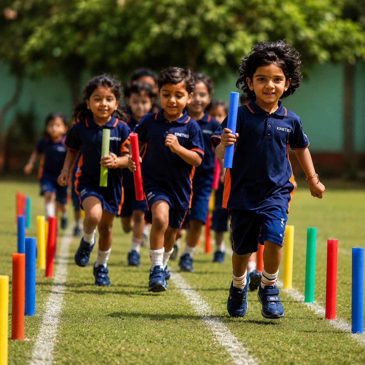 Kalpaa children running together across the garden